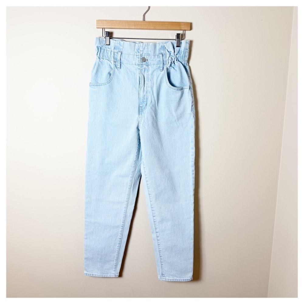 Madewell Paperbag Classic Straight Jeans Light Wash Size 28